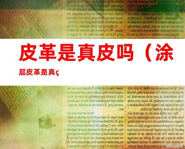 皮革是真皮吗(涂层皮革是真皮吗)