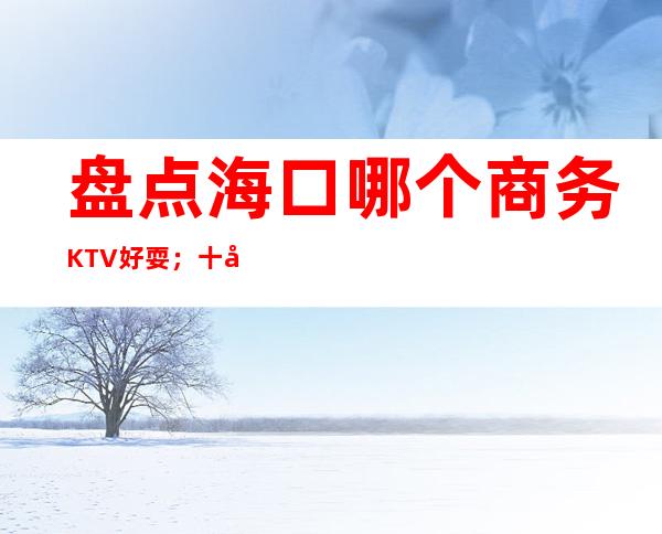 盘点海口哪个商务KTV好耍；十大商务KTV如何预订