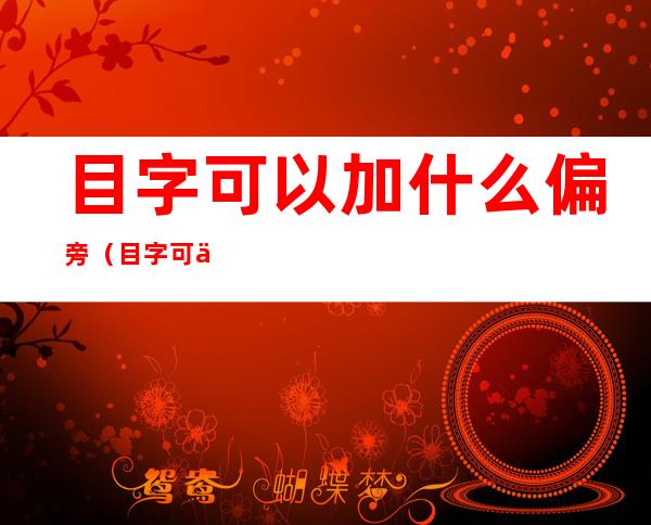 目字可以加什么偏旁(目字可以加什么偏旁组成新字)