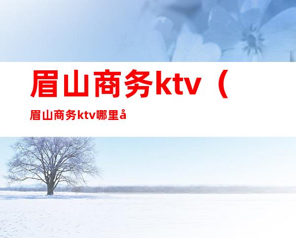 眉山商务ktv(眉山商务ktv哪里好耍)