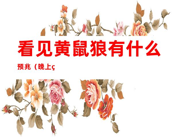 看见黄鼠狼有什么预兆（晚上看见黄鼠狼有什么预兆）