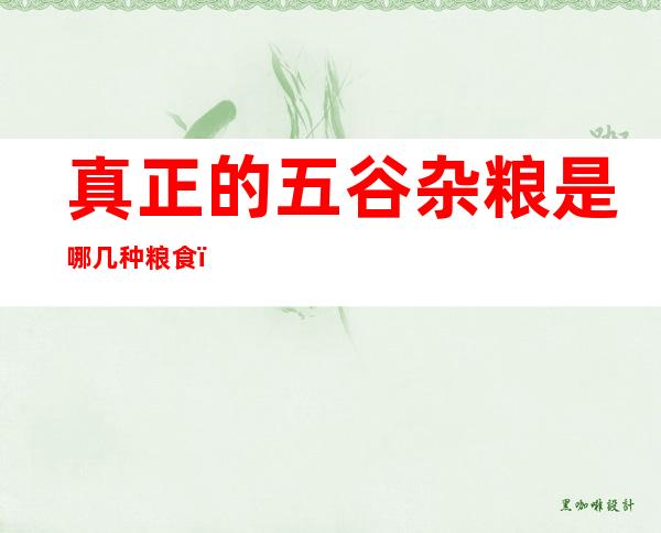 真正的五谷杂粮是哪几种粮食(真正的五谷杂粮是哪几种)