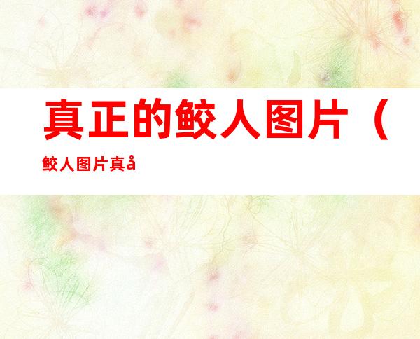 真正的鲛人图片(鲛人图片 真实照片)