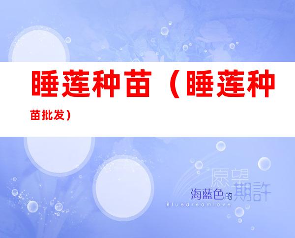 睡莲种苗(睡莲种苗批发)