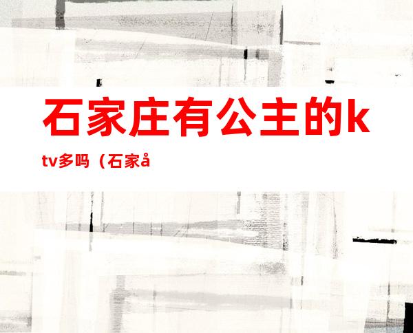 石家庄有公主的ktv多吗（石家庄首席公馆ktv公主）