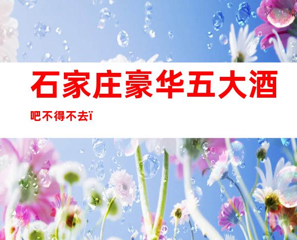 石家庄豪华五大酒吧不得不去，软包预订-消费介绍