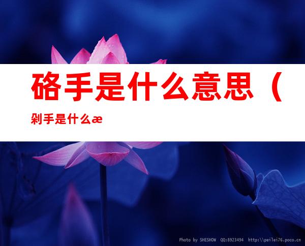 硌手是什么意思(剁手是什么意思)