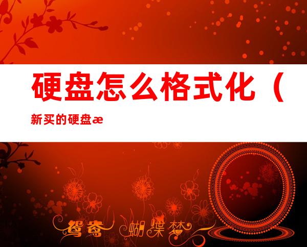 硬盘怎么格式化(新买的硬盘怎么格式化)