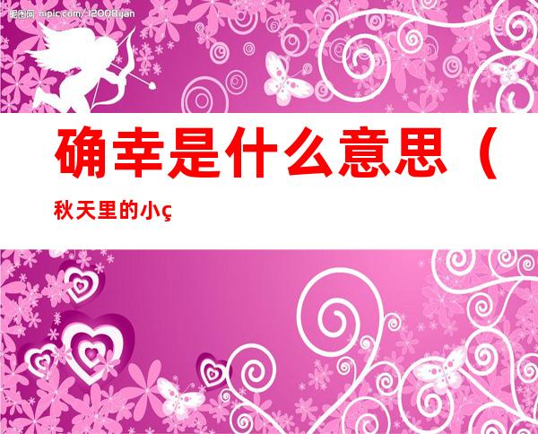 确幸是什么意思（秋天里的小确幸是什么意思）