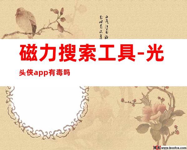 磁力搜索工具-光头侠app有毒吗
