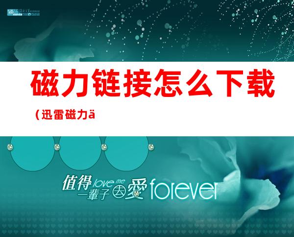 磁力链接怎么下载(迅雷磁力下载器)