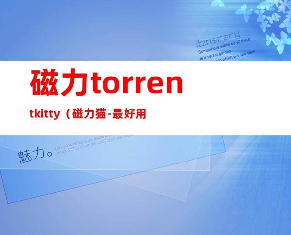 磁力torrentkitty(磁力猫 - 最好用的磁力搜索)