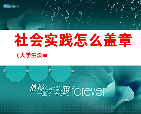 社会实践怎么盖章(大学生没有社会实践怎么盖章)