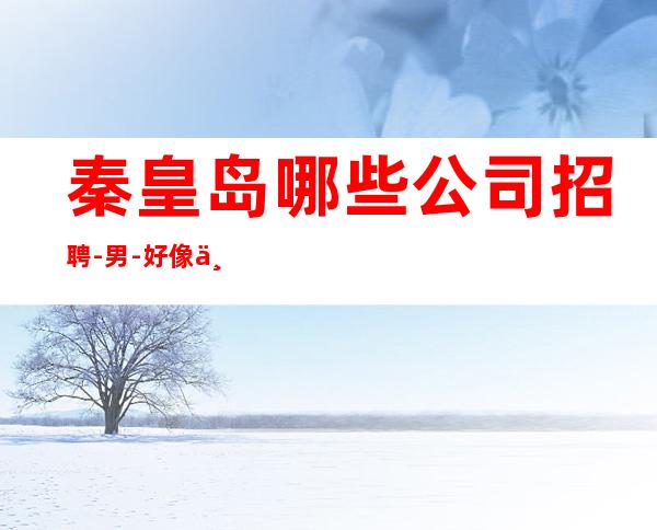 秦皇岛哪些公司招聘-男.-好像不会白跑一趟
