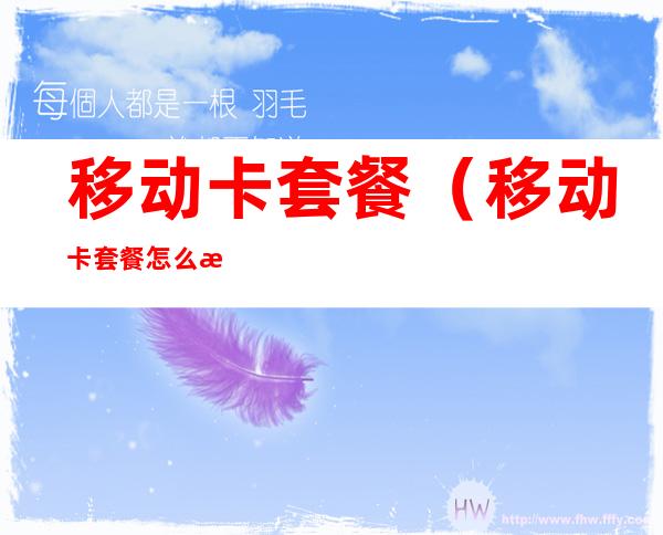 移动卡套餐(移动卡套餐怎么改套餐)