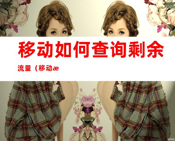 移动如何查询剩余流量(移动查询剩余流量发什么短信到10086)