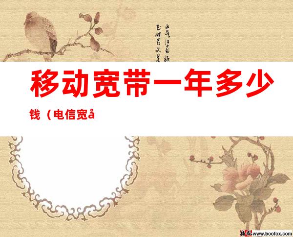 移动宽带一年多少钱(电信宽带一年多少钱)
