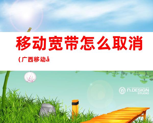 移动宽带怎么取消(广西移动宽带怎么取消)