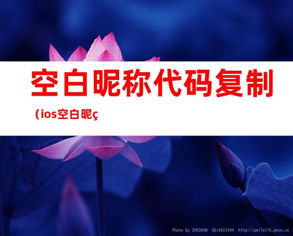 空白昵称代码复制(ios空白昵称代码复制)