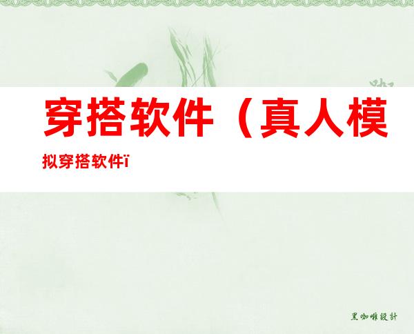 穿搭软件(真人模拟穿搭软件)