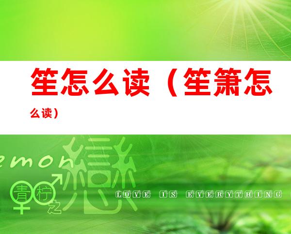笙怎么读(笙箫怎么读)