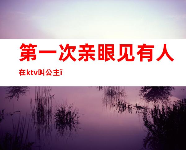 第一次亲眼见有人在ktv叫公主(一个人ktv叫公主)