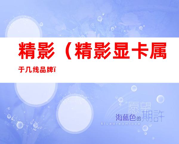 精影(精影显卡属于几线品牌)