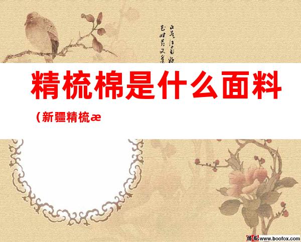 精梳棉是什么面料(新疆精梳棉是什么面料)