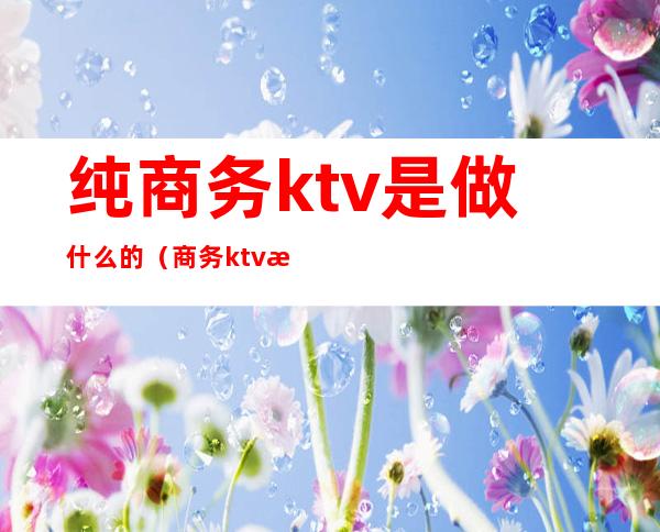 纯商务ktv是做什么的（商务ktv是什么样的）