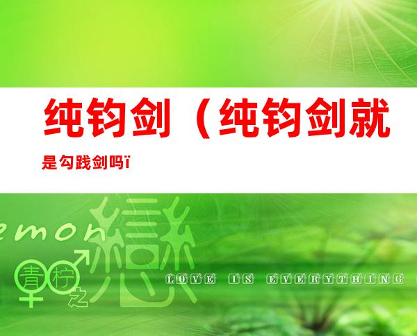 纯钧剑（纯钧剑就是勾践剑吗）