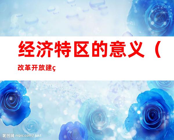 经济特区的意义(改革开放建立经济特区的意义)