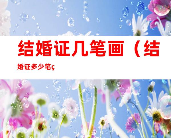 结婚证几笔画(结婚证多少笔画,简体笔画)