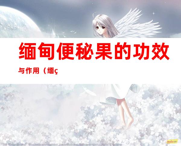 缅甸便秘果的功效与作用(缅甸便秘果真的有用吗)