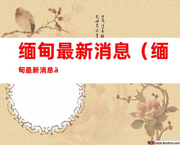 缅甸最新消息(缅甸最新消息什么时候开国门)
