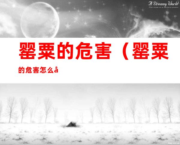 罂粟的危害（罂粟的危害怎么形容）