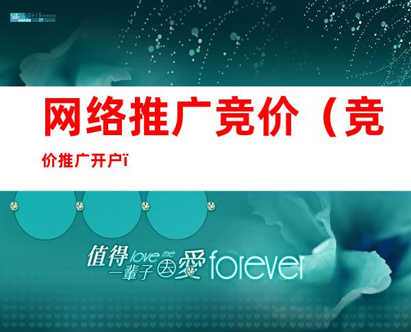 网络推广竞价(竞价推广开户)