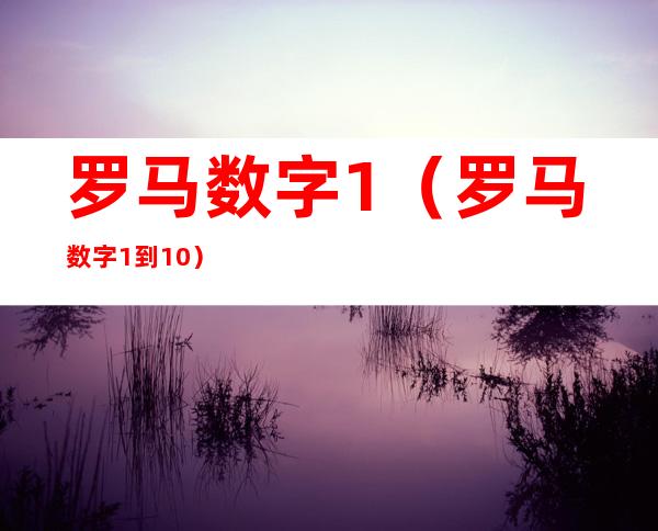 罗马数字1(罗马数字1到10)