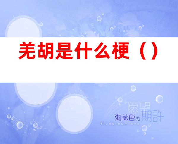 羌胡是什么梗()
