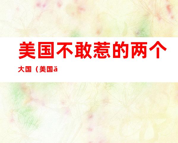 美国不敢惹的两个大国（美国不敢惹的两个大国有哪些）