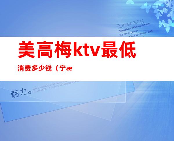 美高梅ktv最低消费多少钱(宁波美高梅KTV)