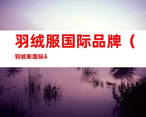 羽绒服国际品牌(羽绒服国际品牌monclen)