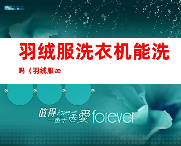 羽绒服洗衣机能洗吗（羽绒服洗衣机可以洗嘛）