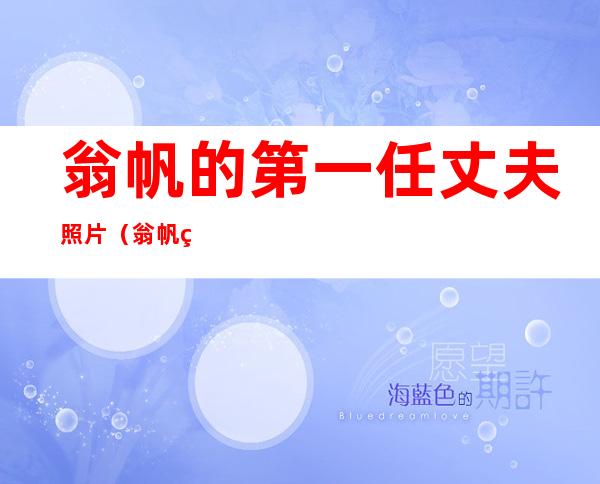 翁帆的第一任丈夫照片(翁帆第一任丈夫照片图片)