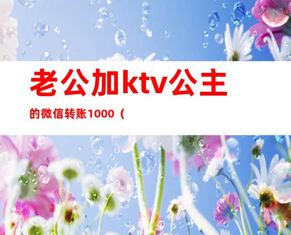老公加ktv公主的微信转账1000(老公加ktv公主的微信转账300百)