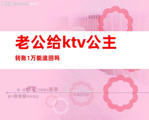 老公给ktv公主转账1万能追回吗(去ktv公主的费用结账的时候给?)