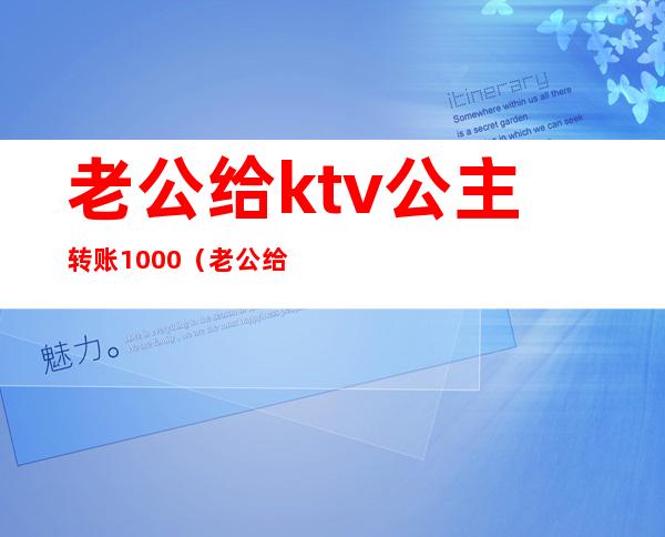 老公给ktv公主转账1000(老公给ktv公主转账200)