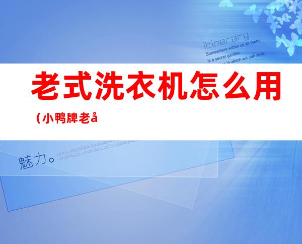 老式洗衣机怎么用(小鸭牌老式洗衣机怎么用)