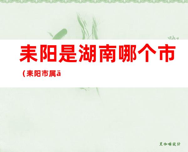 耒阳是湖南哪个市（耒阳市属于湖南哪个市）