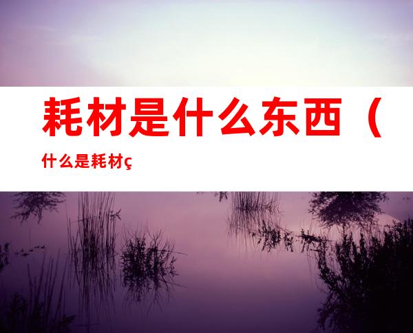 耗材是什么东西(什么是耗材类)