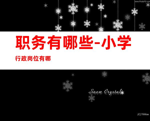 职务有哪些-小学行政岗位有哪些